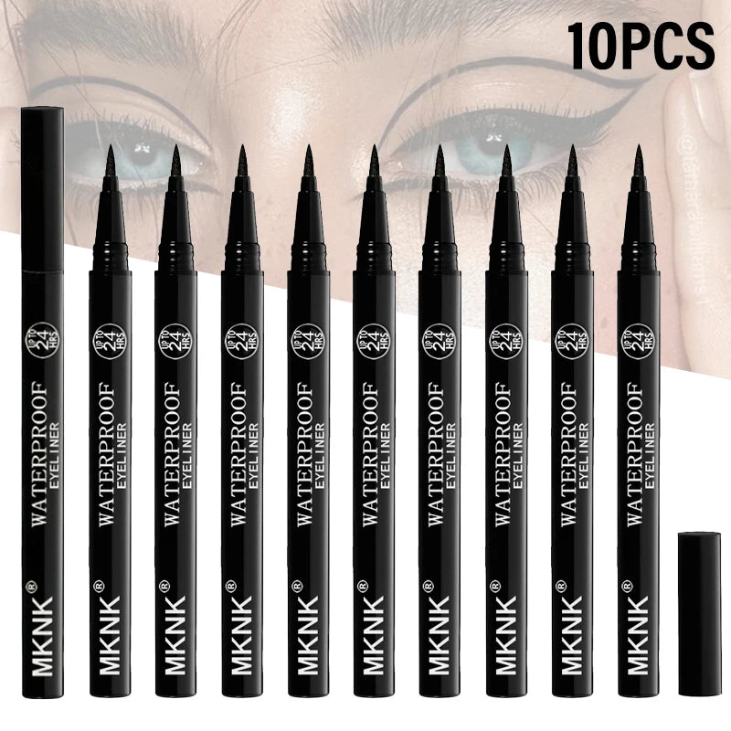 1/2/3/5/10/20/50pcs Waterproof Eyeliner Pen, Quick Dry Smudge-Proof Long Lasting Liquid Eye Liner, Fine Tip Black Eye Makeup