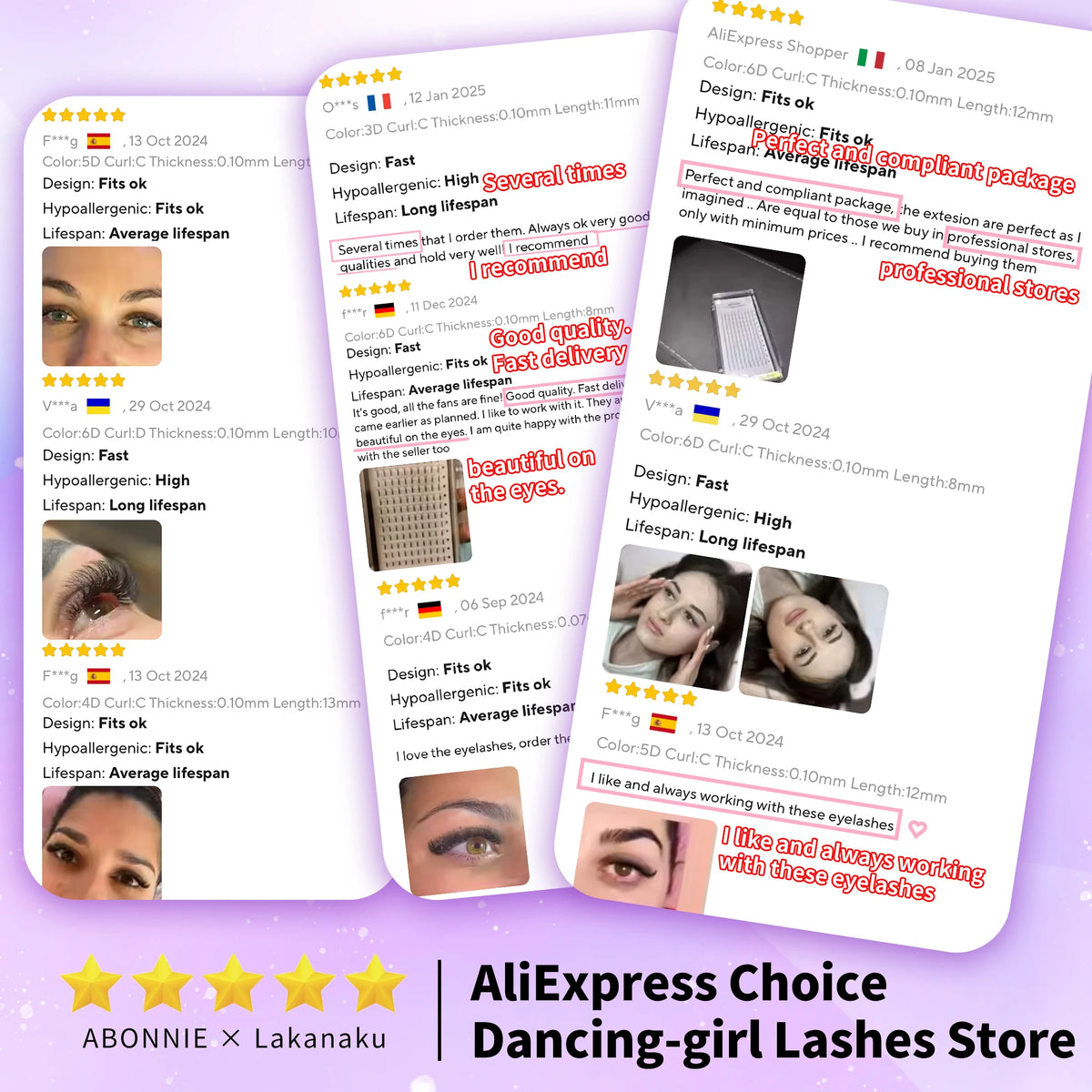 Abonnie Long Stem Premade Fans Lash Russian Volume Eyelash Extension Premade Volume Fans Faux Mink Premium Lashes Supplies 3D-6D