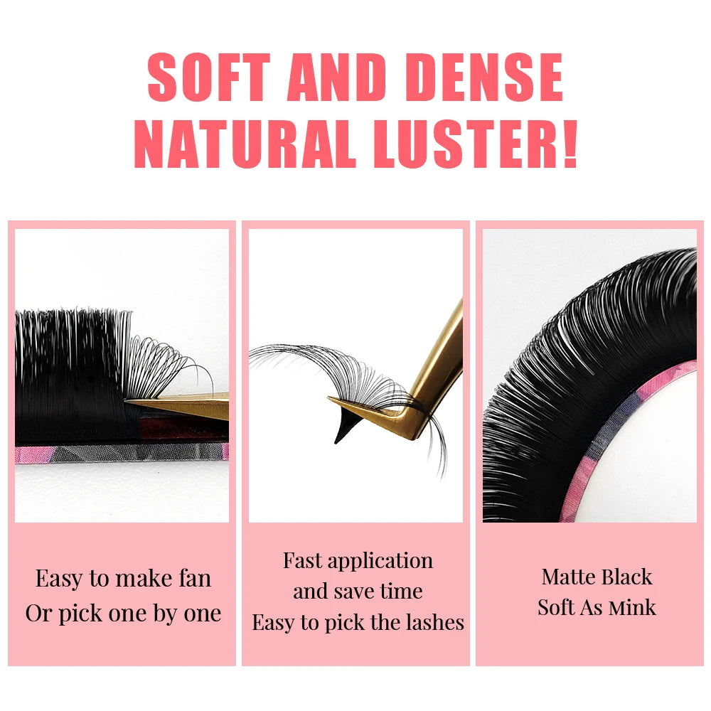 Abonnie Cashmere Easy Fan Matte Black Lashes Extensions C/CC/D/DD Volume Eyelashes Mega Cilios Fanning
