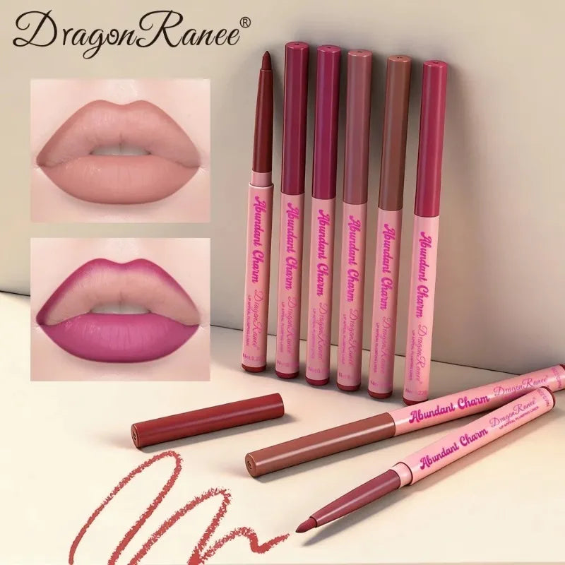 12 Colors Matte Lip Liner Pen Long Lasting Waterproof Non-Sticky Lipliner Velvet Lip Contour Stick Outline Smooth Natural Makeup