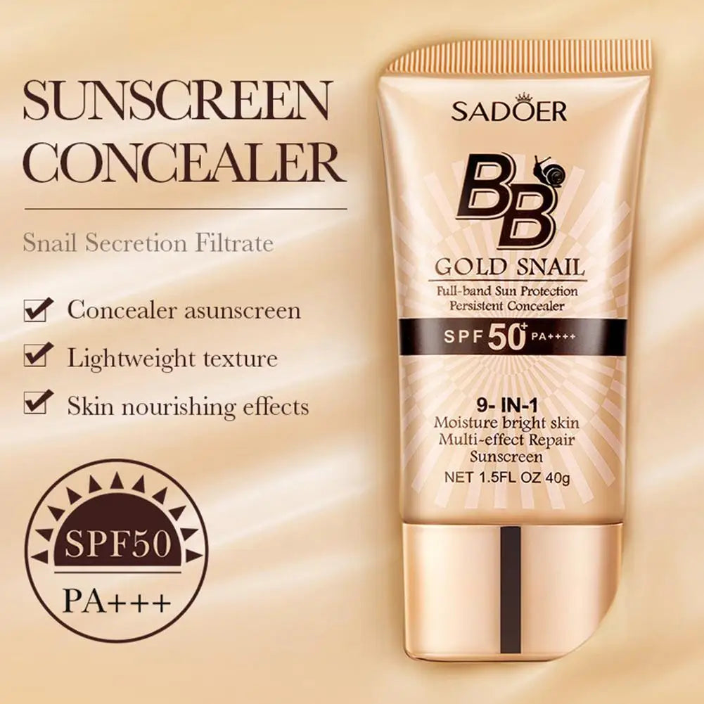 BB Cream SPF50+ Full-Coverage Hydrating Foundation & Concealer,Color Correcting Tinted Moisturizer Makeup Base for All Skin Type