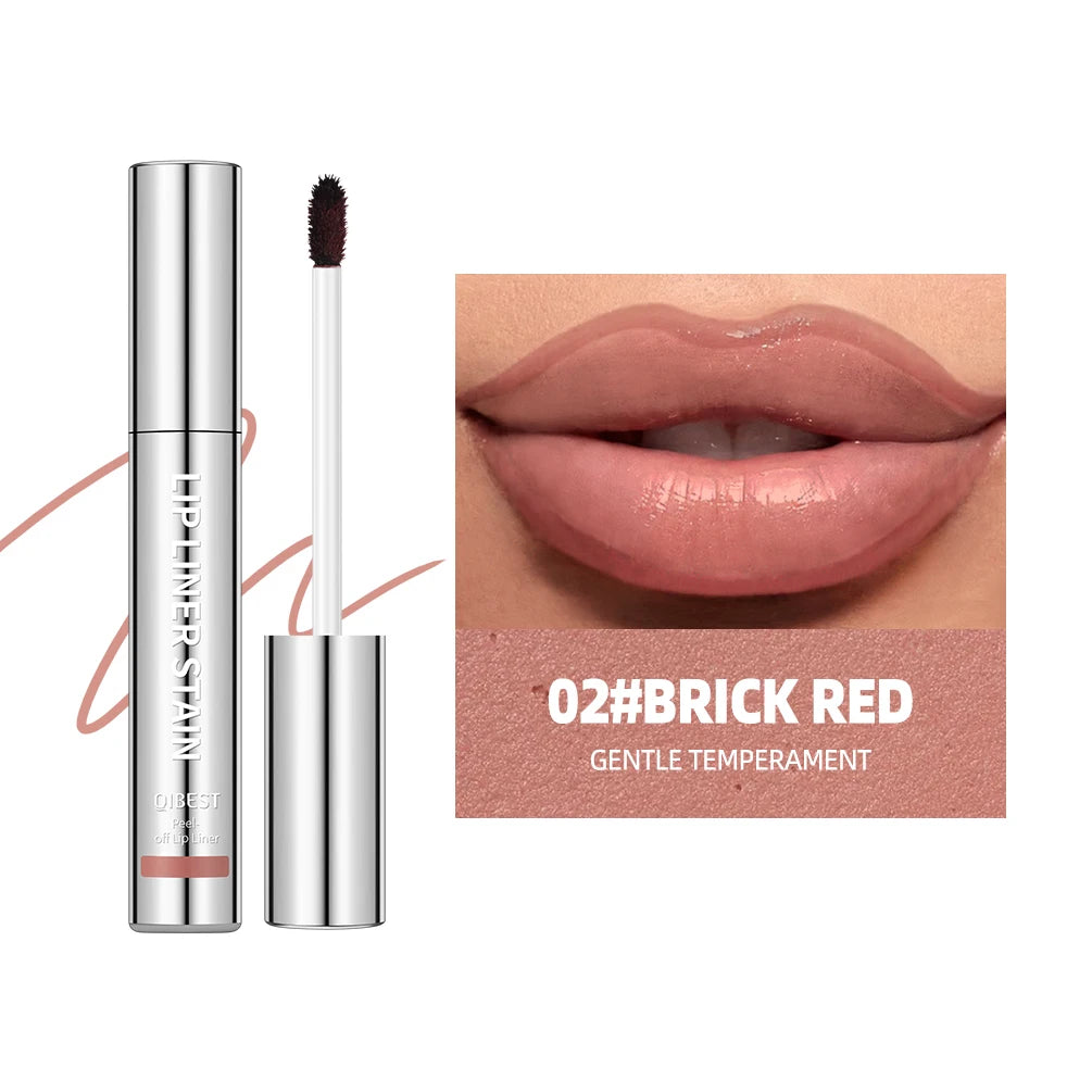 QIBEST Waterproof Lip Liner Peel Off Tattoo Lipgloss Lasting Matte Lip Tint Brown Contour Tear-off Lips Stain Makeup Lipliner