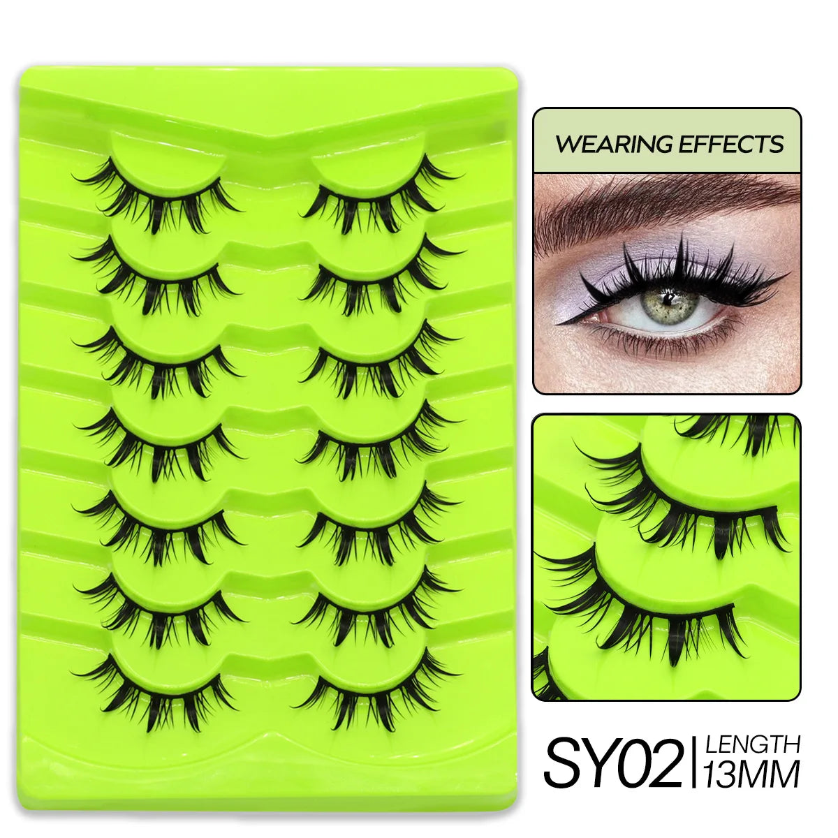 Veltrinay Manga Lashes Natural Look Anime False Eyelashes Individual Wispy Fake Lashes Korean Eyelashes Makeup