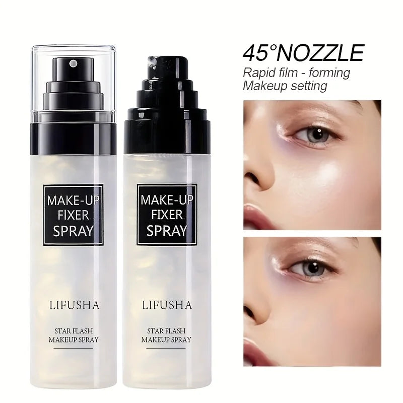 Star Flash Quicksand Makeup Setting Spray,Long-Lasting Makeup Fixer,Matte & Dewy Finish,Oil Control & Hydrating Waterproof