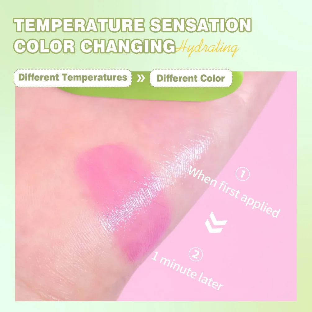 QIBEST Jelly Blush Stick Lip And Cheek Multi-Purpose Lip Tint Blusher Cooling Water Tint Sheer Lip Stain Moisturizing Makeup