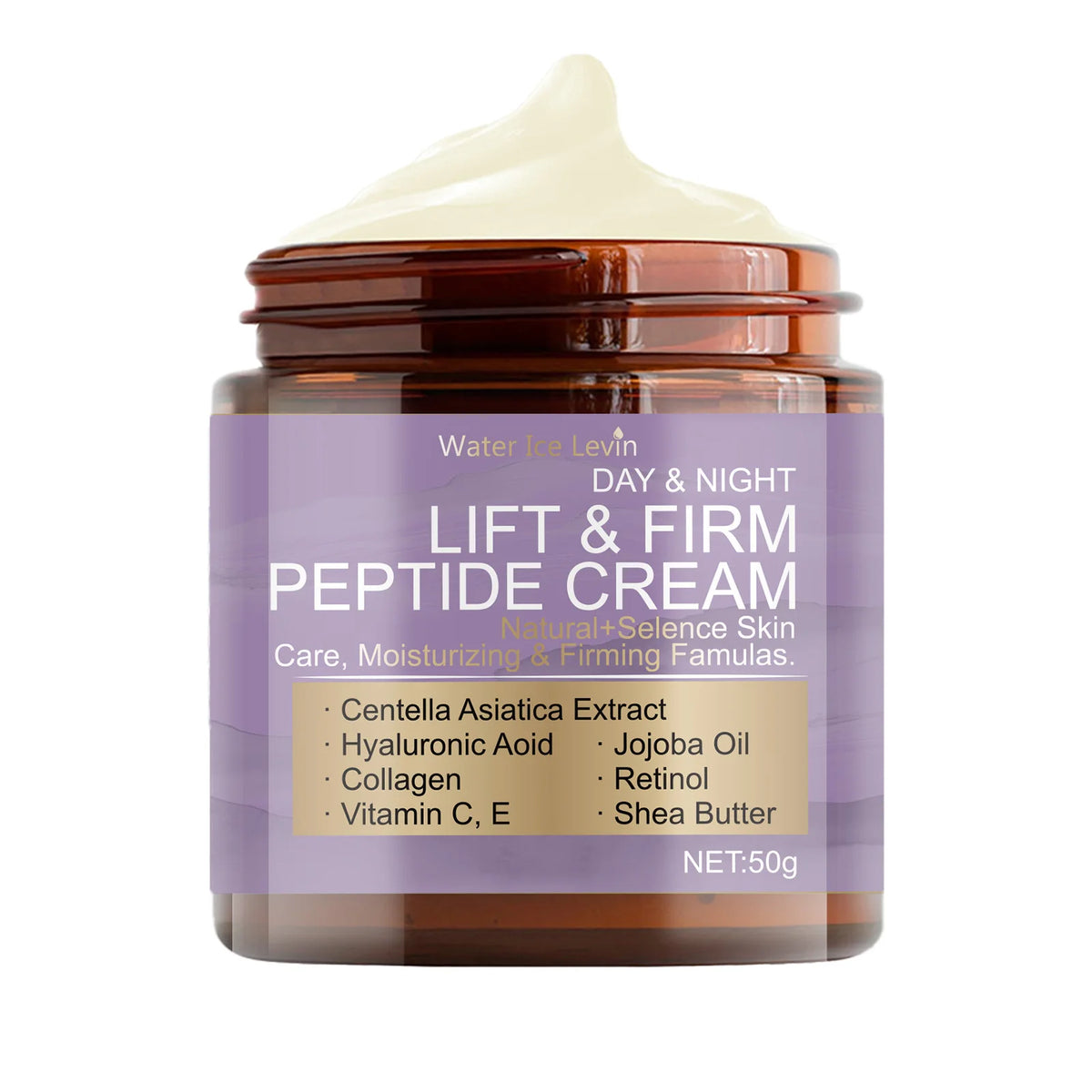 Water Ice Levin Lift&Firm Peptide Cream, Day&Night, with Collagen, Retinol, Centella Asiatica, Moisturizes & Firms Skin