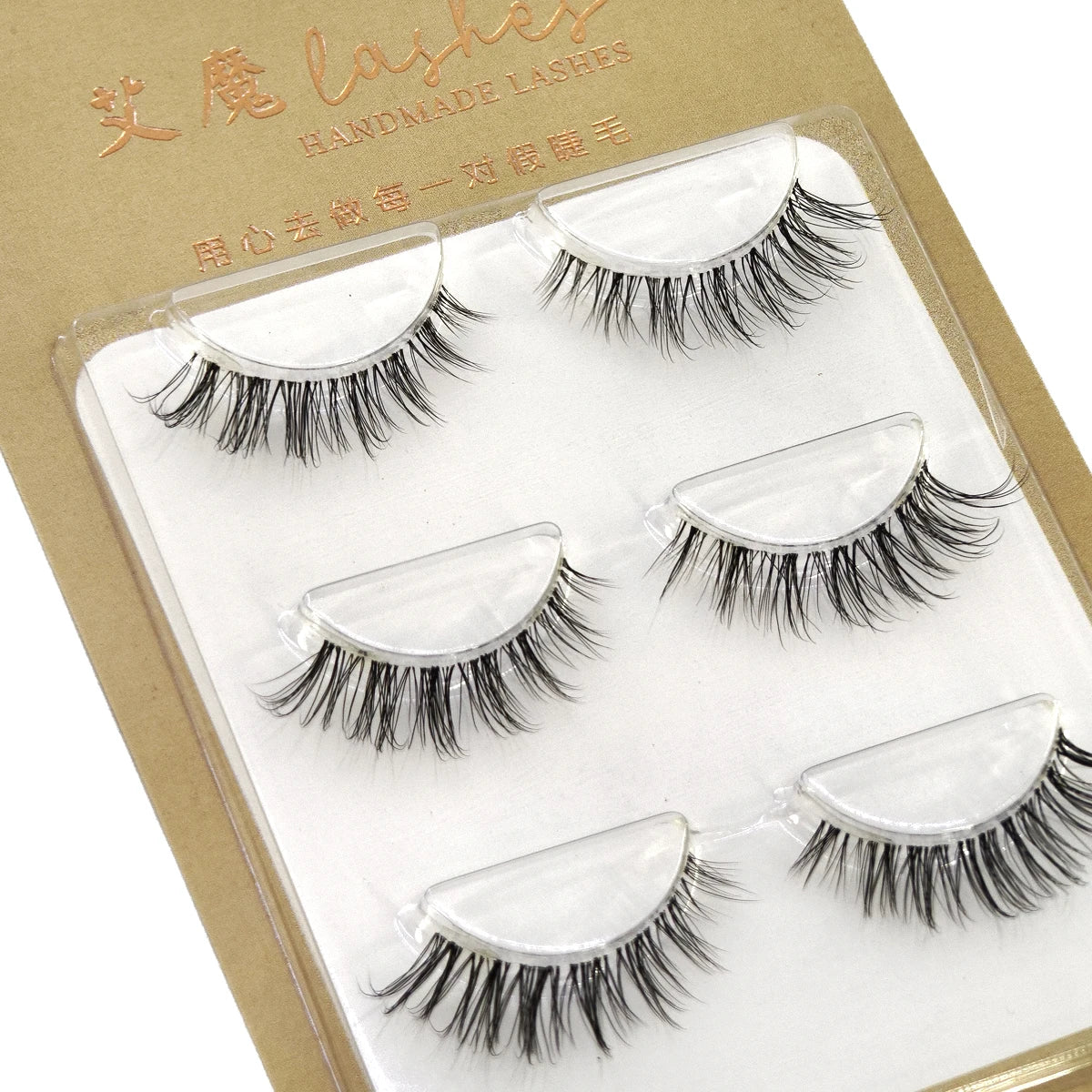 NEW 3Pairs 5d Mink Lashes 3D Mink Eyelashes Invisible Band Natural Black Mink False Eyelash Full Strip Cilios Posticos Reusable