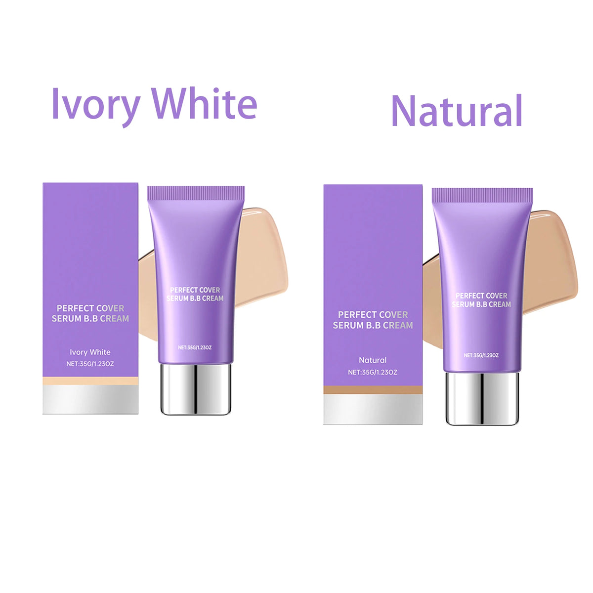 2-in-1 Moisturizing Serum BB Cream Flawless Foundation Concealer Multifunctional Lightweight Brighten Base Makeup Sensitive Skin