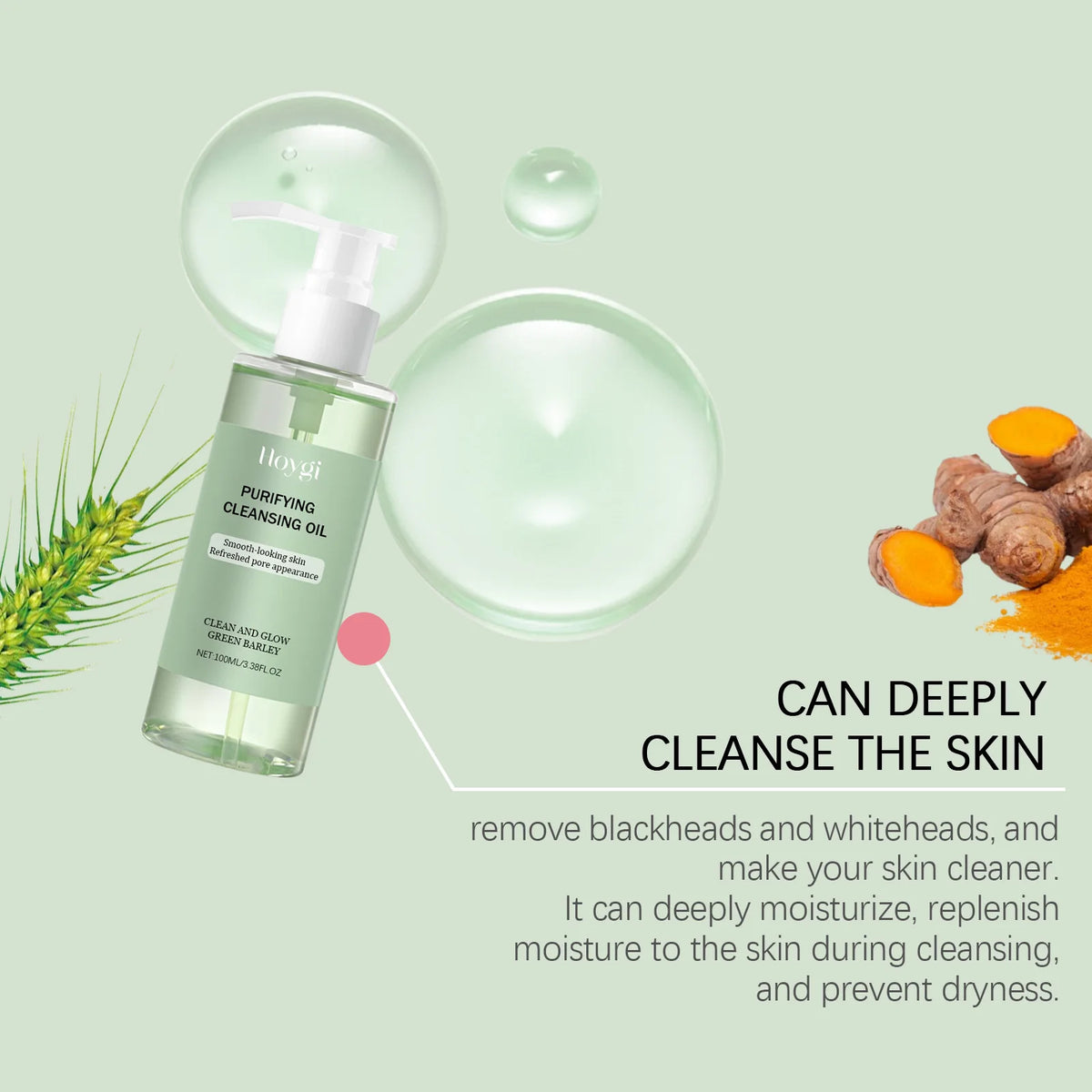 HOYGI Makeup Removal Oil Deep Cleansing Reduce Blackheads Purifying Pores Hydrating Moisturizing Non Greasy for All Skin Types