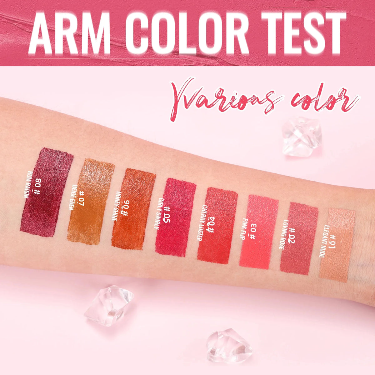 Velvet Matte Lipstick 8 Colors Long Lasting Waterproof Moisturizing Non Stick Lip Makeup For Daily Natural Look