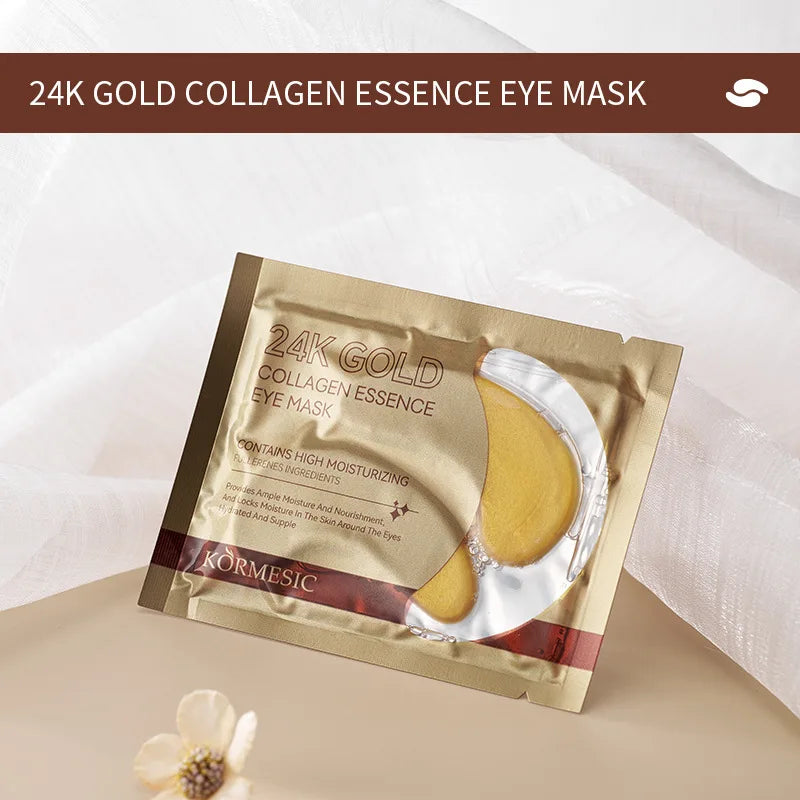 10pcs 24K Golden Crystal Collagen Eye Mask Anti Dark Circles Under Eye Bags Anti-Aging Wrinkle Remover Moisturizing Eye Patches