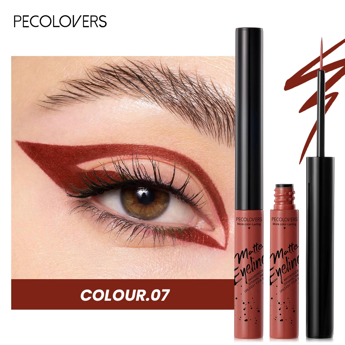 Matte Eyeliner Liquid Pen, Dip Eyeliner, Multi-color Selection, Waterproof and Sweat Resistant, Suitable for A Variety of Makeup