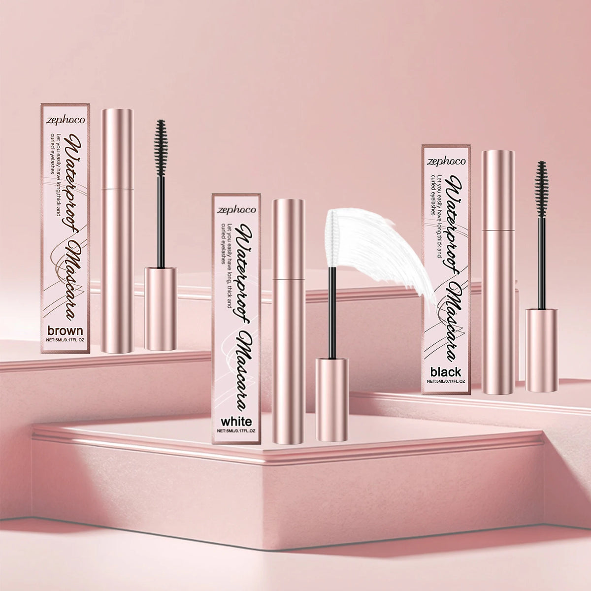 Curling Mascara Eyelashes Black Brown White Natural Lengthening Thick Long Lasting Waterproof Sweatproof Slender Tubing Mascara
