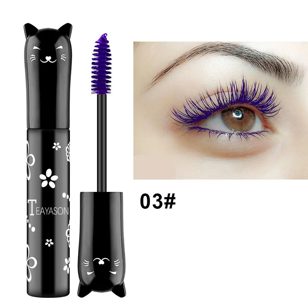 Colorful 4D Volume Mascara Lasting Styling Waterproof Quick Dry Blue Purple Curling Lengthen Long Eyelash Silk Extension Cream