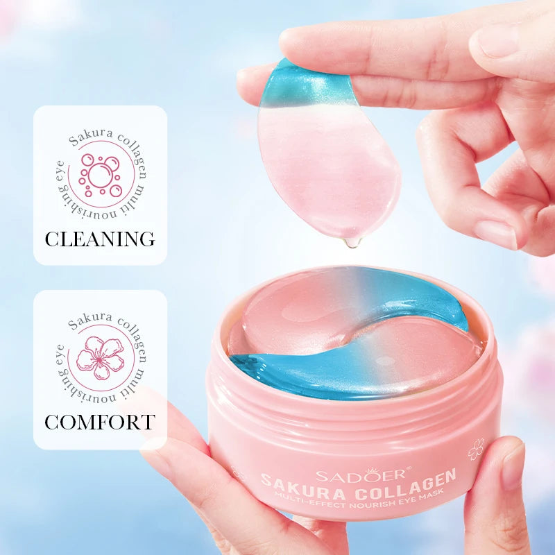 Collagen Eye Treatment Mask 60pcs - Sakura Formula Nourishes & Firms, Reduces Dark Circles & Puffiness, Hydrates & Brightens.