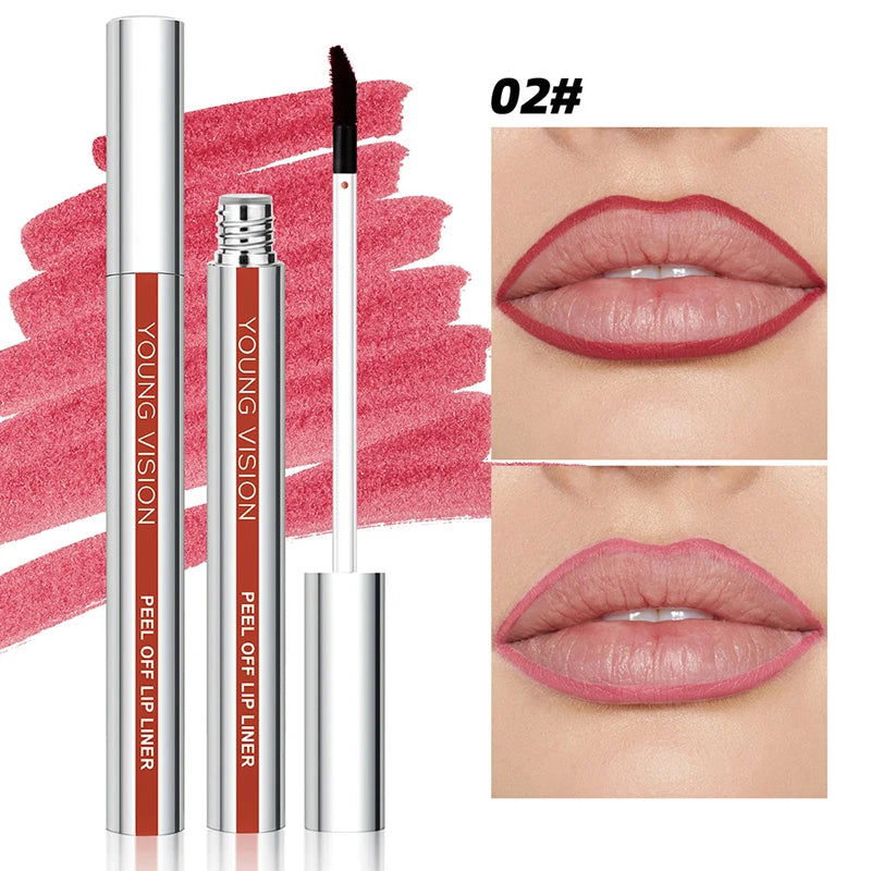 Lip Stain Tint Peel Off Long Lasting Waterproof Natural Nude Peel-Off Lip Liner Pen Mask Lip Tattoo Dye Tear-Off Lipstick Makeup
