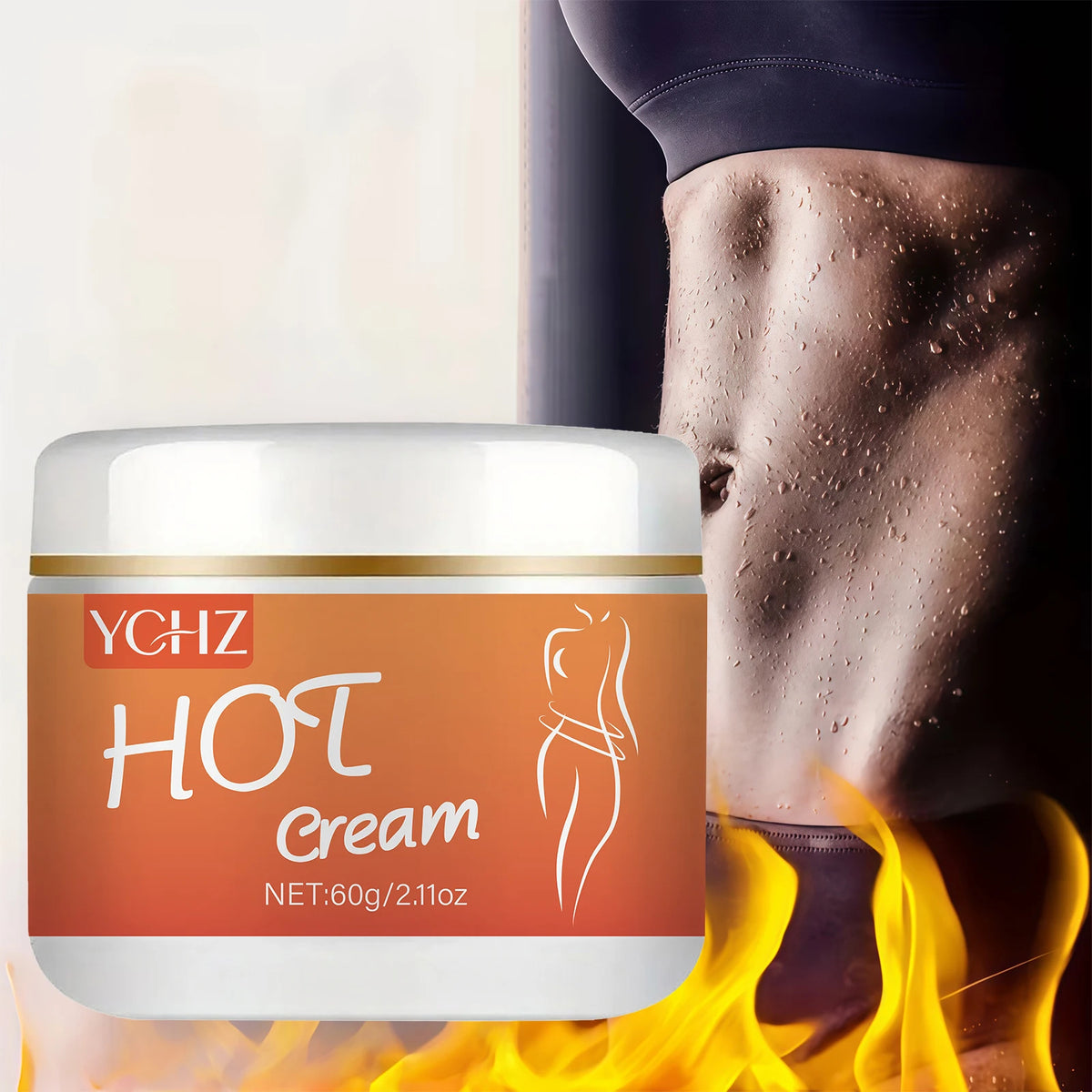 Firming Body Cream 60G/2.11Oz, Tightens the Abdomen, Waist, Arms, Legs, and Other Body Areas The Texture Is Light and Easy to Apply, Non-Greasy, Suitable for All Skin Types, and Hypoallergenic Formula.