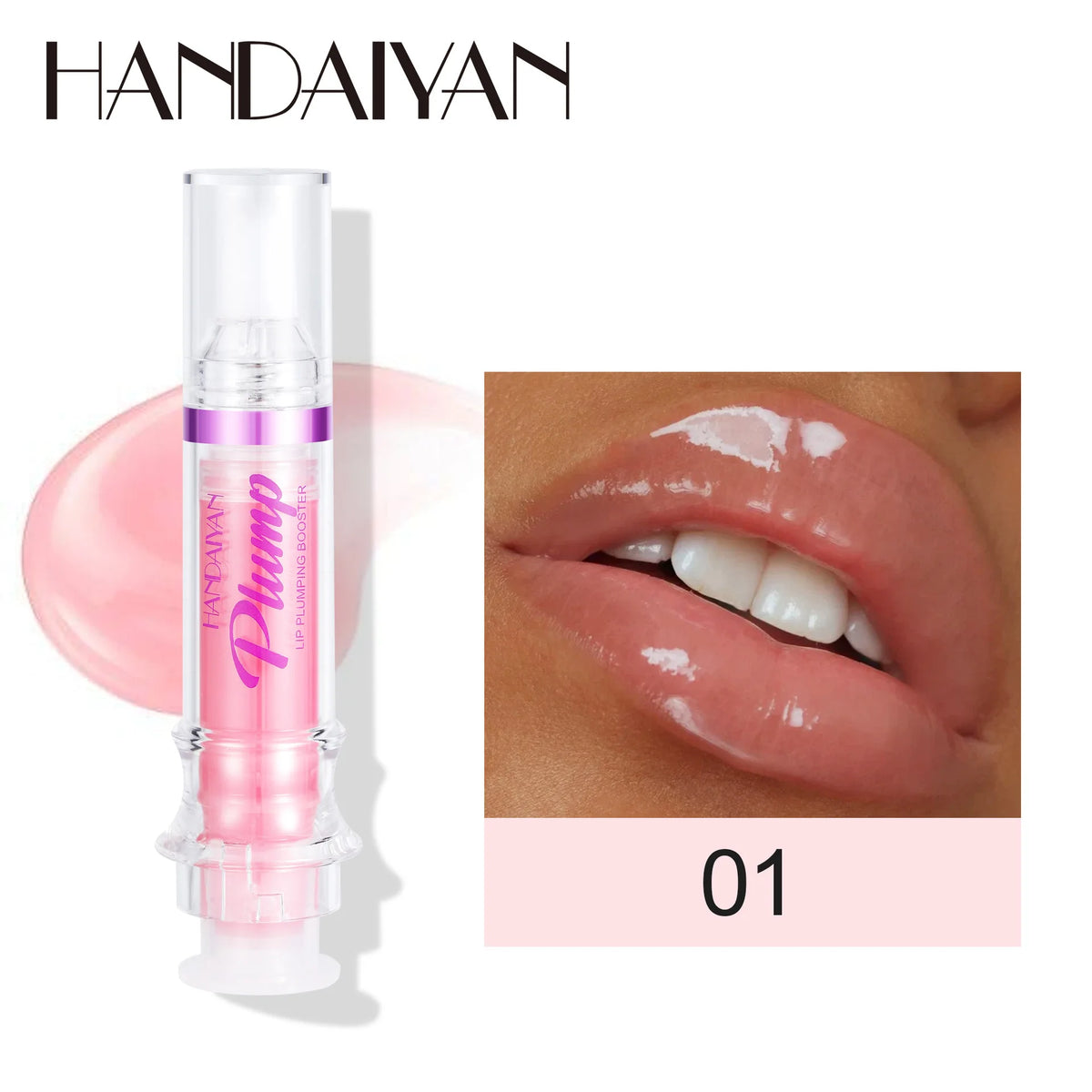 HANDAYAN 6 Color Lip Plumper Gloss Moisturizing Honey Oil Enhancer Transparent Shine Booster Makeup Beauty