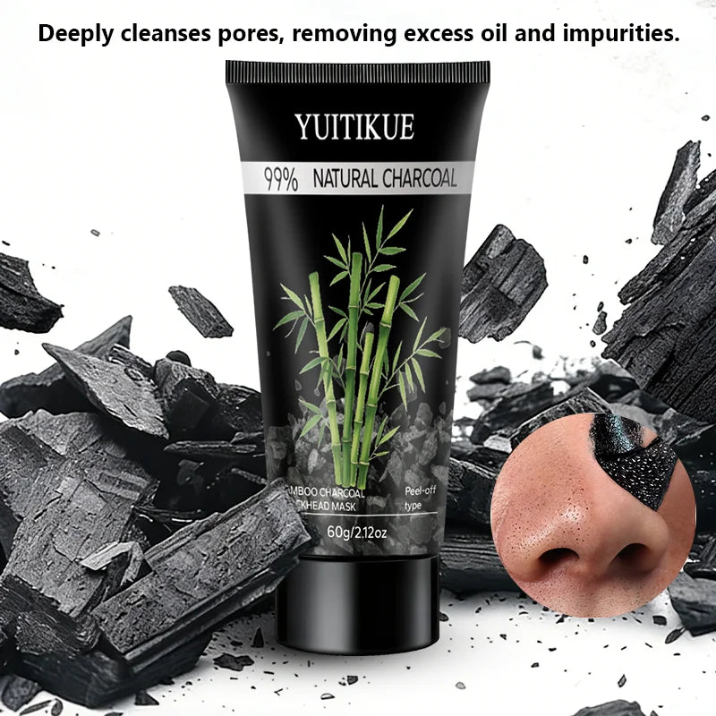 Bamboo Charcoal Blackhead Peel-Off Mask for Deep Cleansing Pore Refining Oil Control Facial Treatment