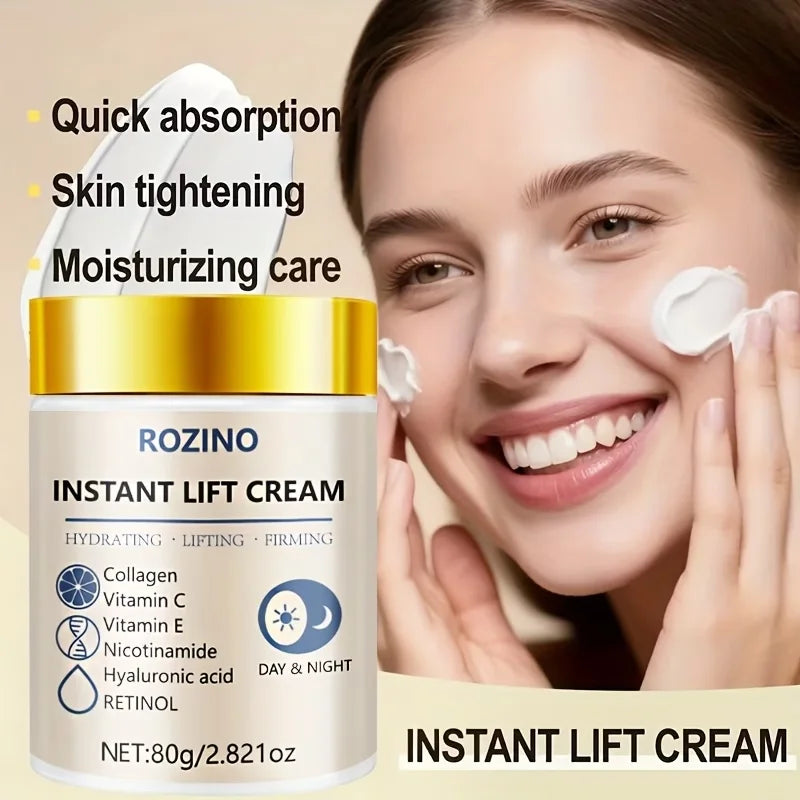 ROZINO Instant Collagen & Niacinamide Cream | 5-Second Lift & Tightening, Moisturizer for Dark Circles, Puffiness, Sensitive Eyes, All Skin Types, Instant Firming, Deep Hydration