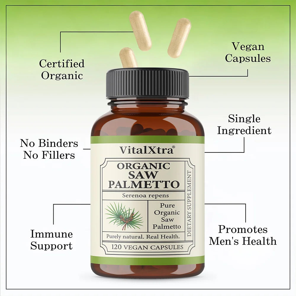 Saw Palmetto Extract Capsules 1000mg, Prostate & Urinary Tract Health, Support Men’s Hormone Balance, Reduce Hair Thinning Loss