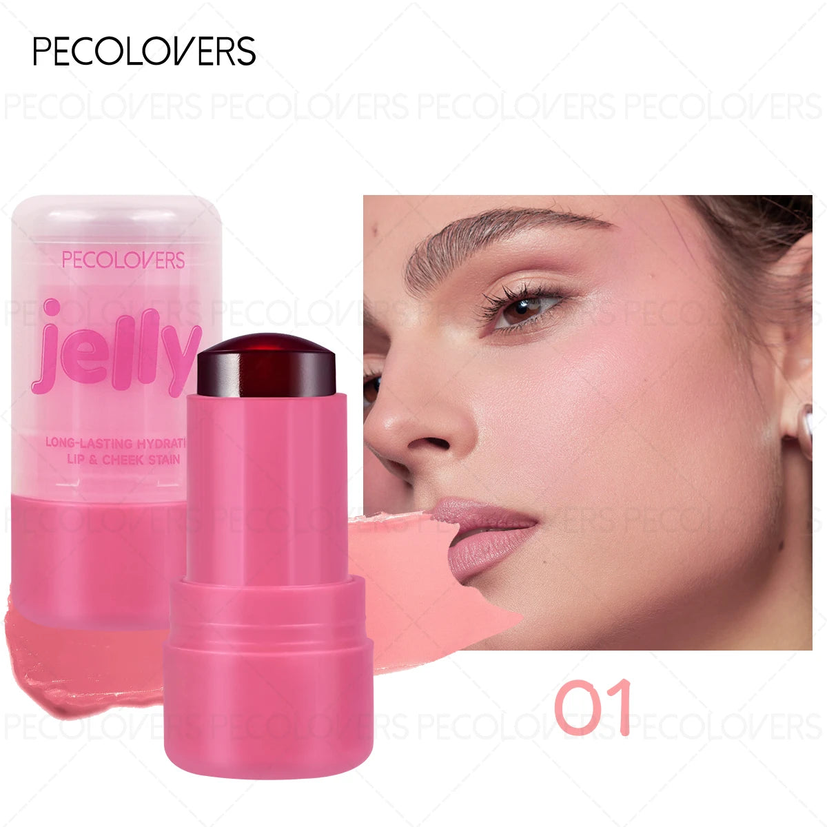 Jelly Blush & Lip Stick，Lightweight and Natural - Hydrating Formula - blush Stick