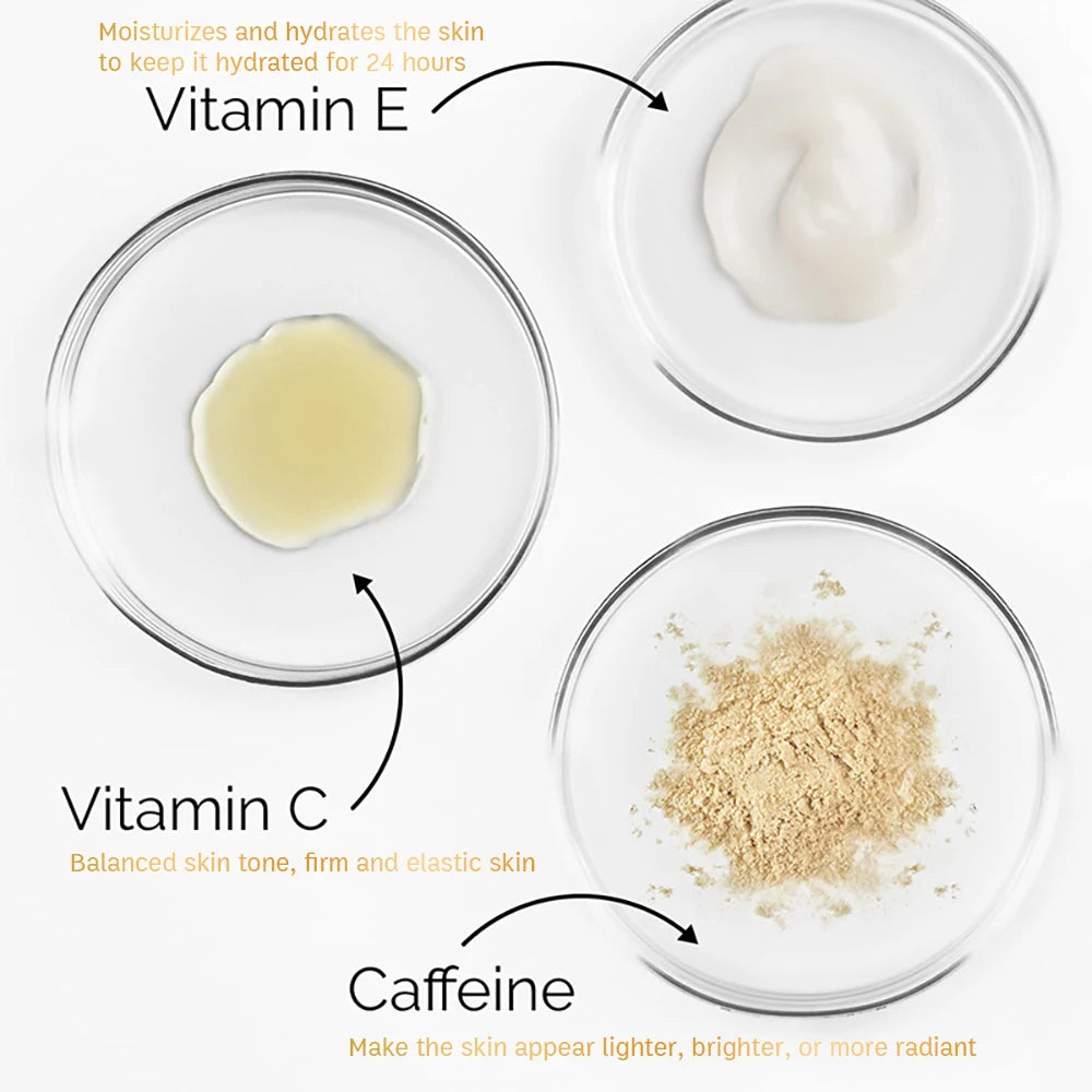 SUYARUN Anti-Aging Eye Cream Vitamin C&E + Caffeine Retinol - Dark Circles Wrinkles Treatment, Firming & Brightening.