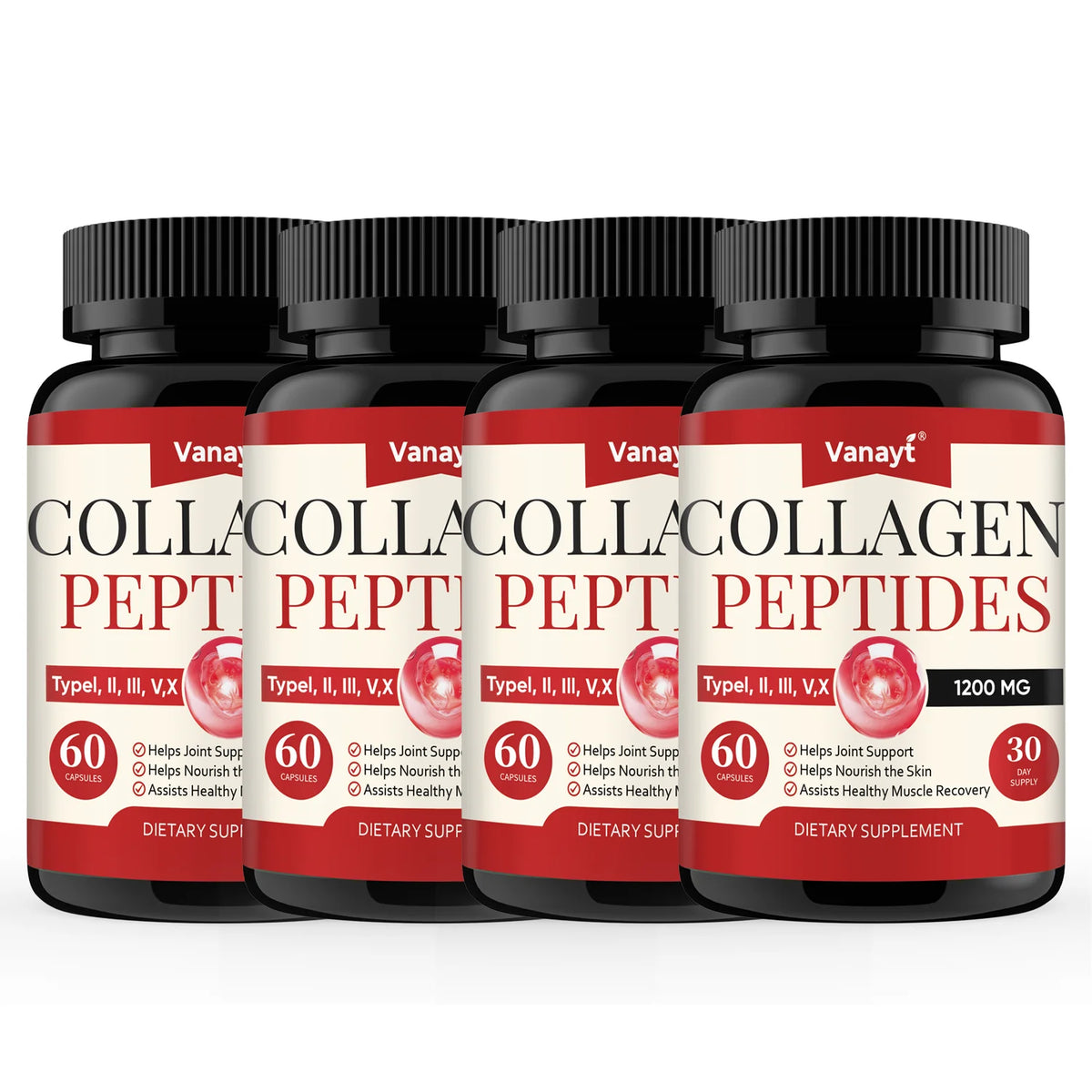 Multi Collagen Peptides Capsules Type I II III V X Supports Healthy Skin Nail And Hair Condition Daily Body Wellness Supplement