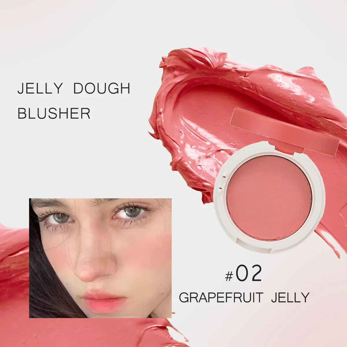 HOLIKA Jelly Dough Blusher,Gel Texture,Hydrating&Non-Sticky,Luxury Makeup,Smooth & Blendable,Korean Cosmetic Makeup,Makeup