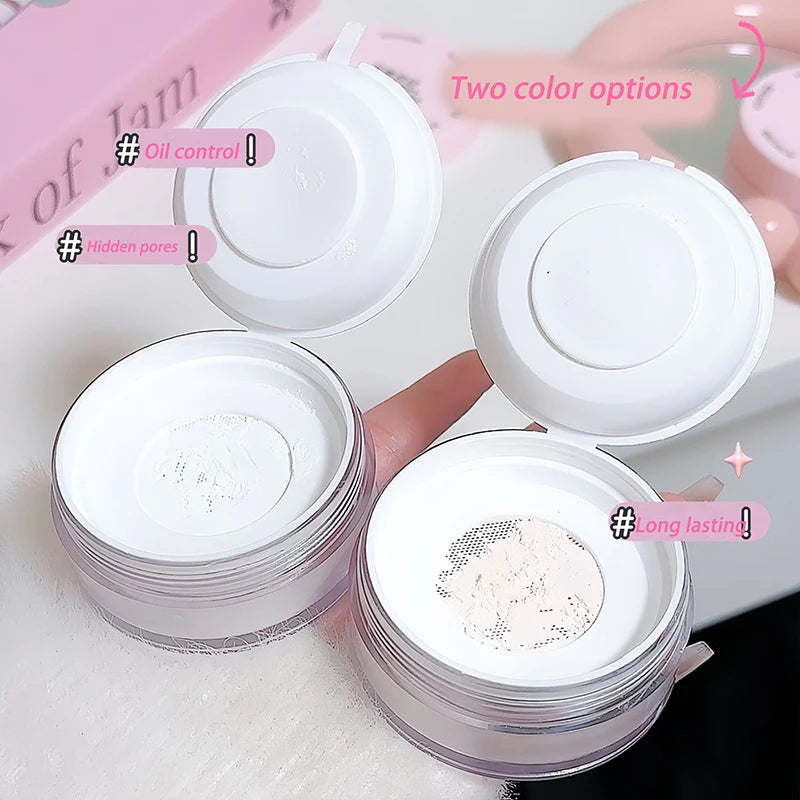 Air Setting Loose Powder Transparent White Makeup Matte Lasting Oil Control High Coverage Face Concealer Powder Korean Cosmetics