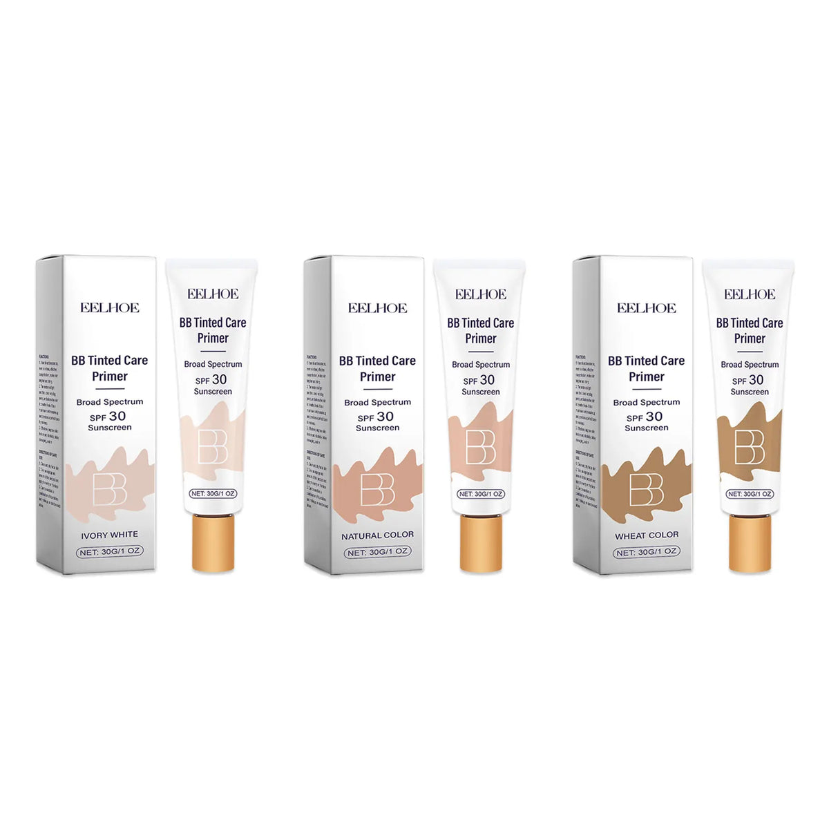Tinted BB Cream with SPF 30 Full Coverage Invisible Pores Acne Brightening Niacinamide Nude Makeup Facial Foundation Waterproof