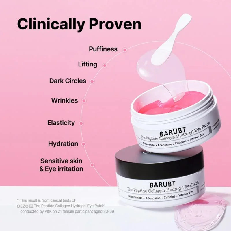 24K Gold Peptide Collagen Eye 60 Patches  - Hyaluronic Acid Anti-Wrinkle Eye Mask for Dark Circles Puffiness - Moisturizing Fi