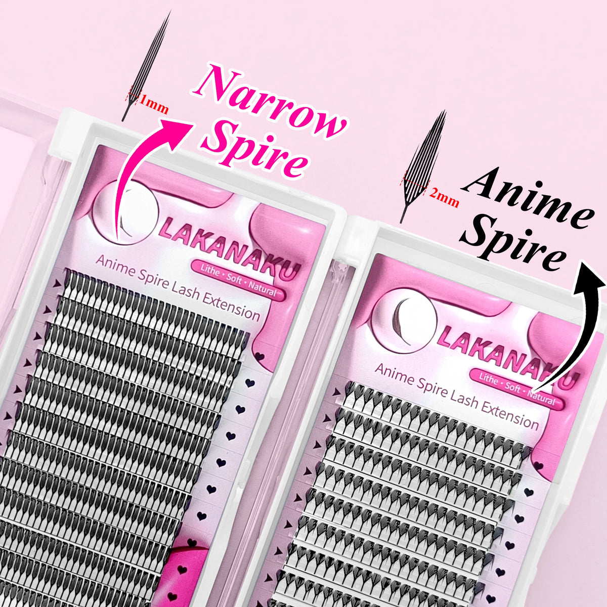 LAKANAKU Lasery Troqueladas Pestañas Narrow Spire Lashes Technological Fibers Anime Spike Eyelashes