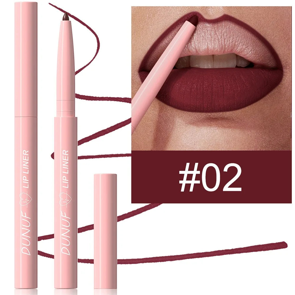 Multi Color Matte Lip Liner Crayon, Velvet Waterproof Lip Pencil for Outline & Fill Lips, Long Lasting Non Stick Lip Makeup