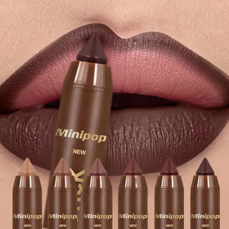 1Pc Smooth Lip Liner Pencil Waterproof Lip Contour Long-Lasting Definer For Daily Use Brown And Red Cosmetic Lip Makeup Tool