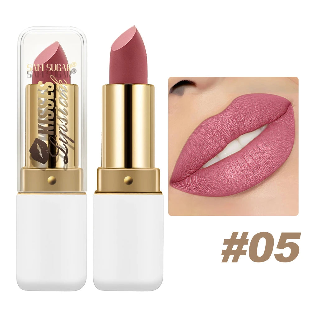 Pearlescent Metallic Lipstick Waterproof Long Lasting Moisturizing Matte Velvet Diamond Lip Gloss