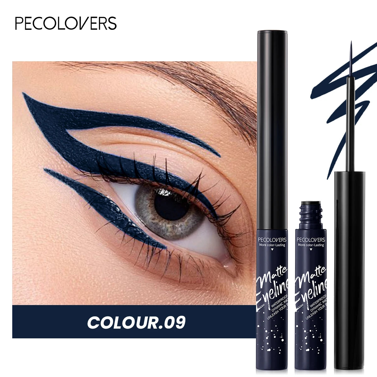 Matte Eyeliner Liquid Pen, Dip Eyeliner, Multi-color Selection, Waterproof and Sweat Resistant, Suitable for A Variety of Makeup