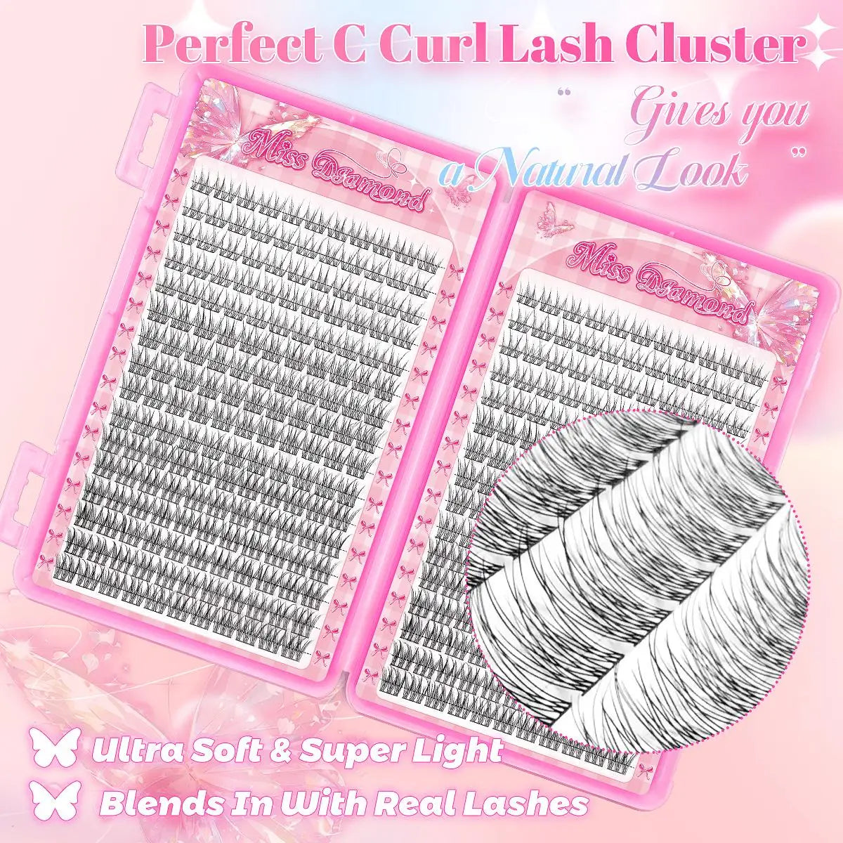 384 Soft and Lightweight Fish Tail Single Cluster Eyelashes, 10-12 Millimeters - Perfect for Daily Makeup and Eyelash Extension