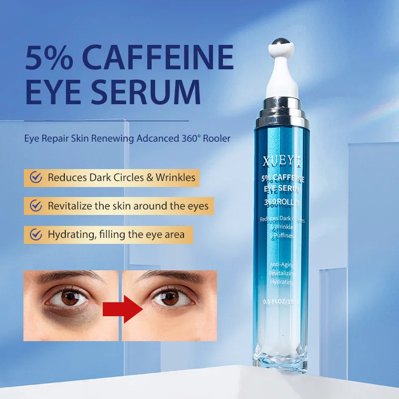 XUEYI 5% Caffeine Retinol Eye Serum Cross-Border In Stock Anti Dark Circles Fine Lines Puffiness Eye Care Serum