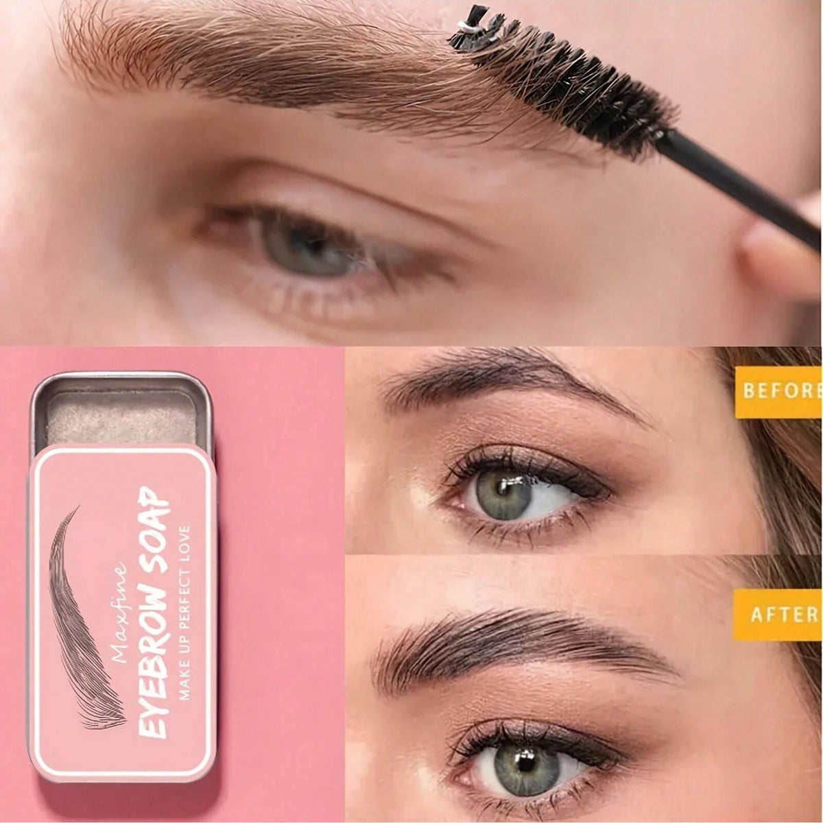 1PC Transparent Eyebrow Styling Wax Soap Set, Long-lasting Natural Hold, Portable Brow Gel for Shaping & Setting