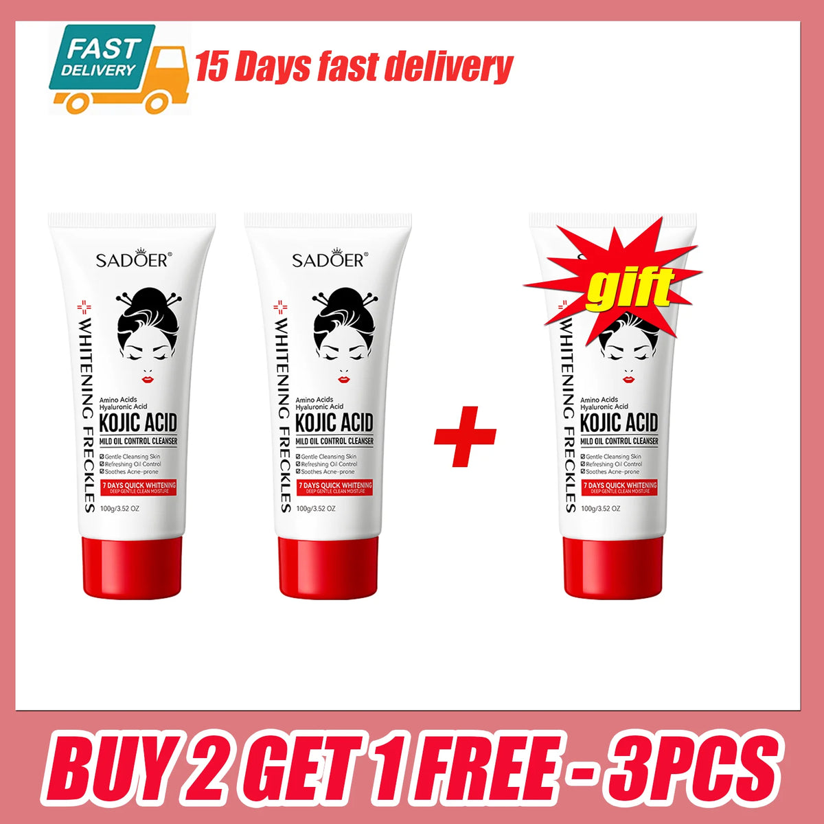 Kojic Acid Facial Cleanser Face Wash Foam Facial Cleansing Mossee Moisturizing Brightening Facial Skin Care Products