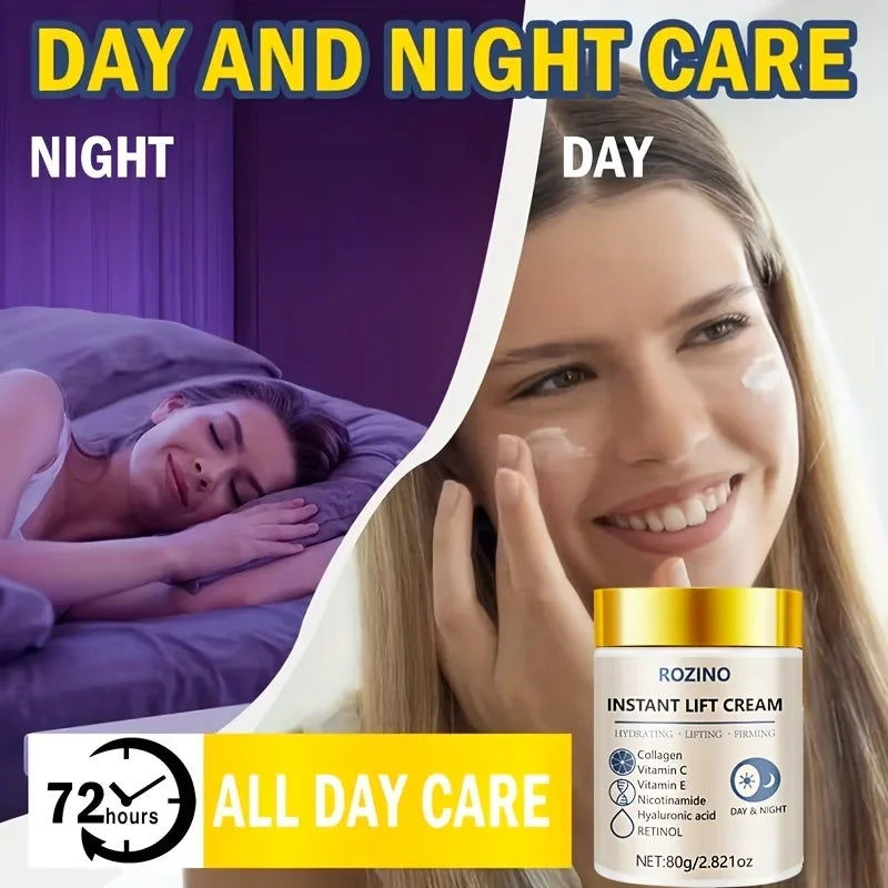ROZINO Instant Collagen & Niacinamide Cream | 5-Second Lift & Tightening, Moisturizer for Dark Circles, Puffiness, Sensitive Eyes, All Skin Types, Instant Firming, Deep Hydration
