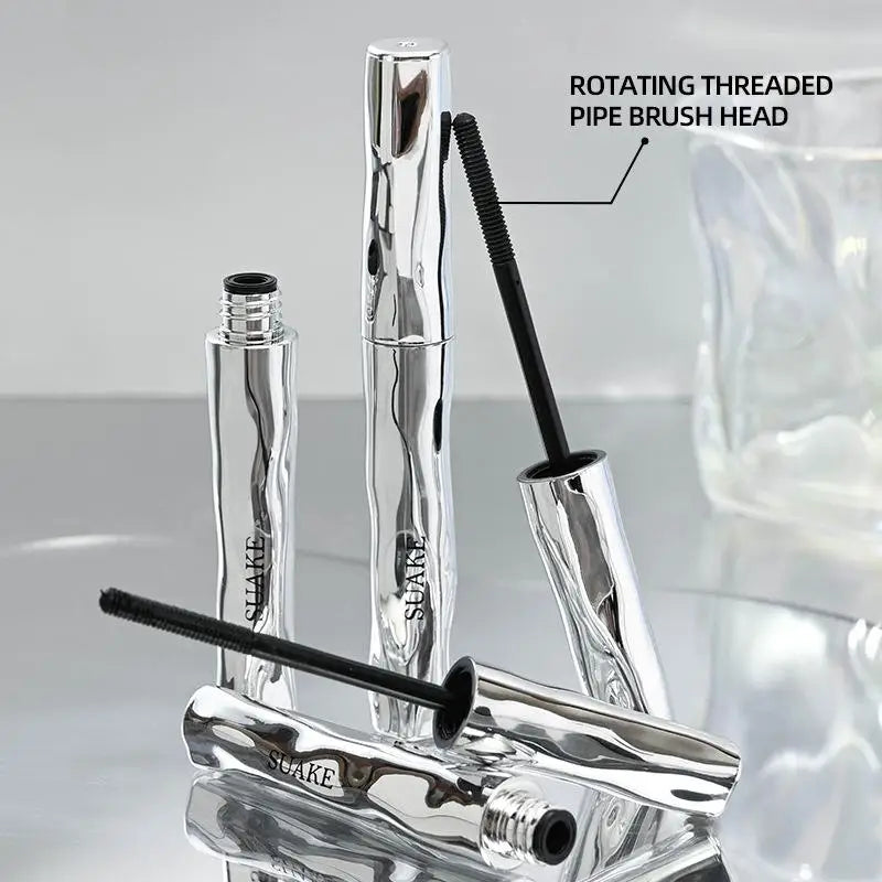 Waterproof Metallic Tube Mascara Black Silk Fiber Long Curling Non-Clumping Eyelash 3D Lengthening Mascara 1/2pcs