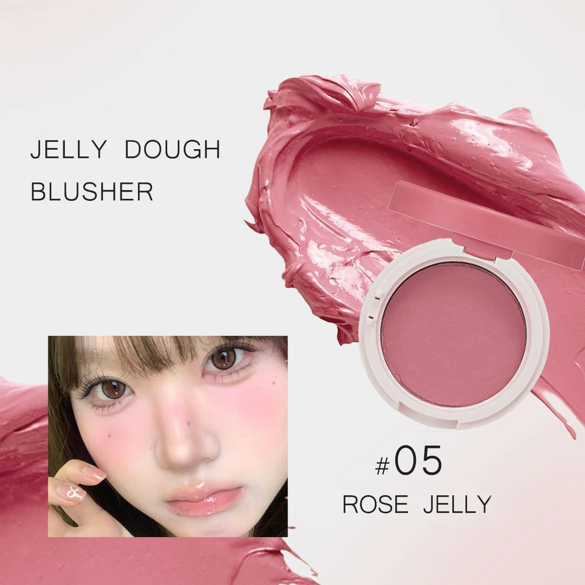 HOLIKA Jelly Dough Blusher,Gel Texture,Hydrating&Non-Sticky,Luxury Makeup,Smooth & Blendable,Korean Cosmetic Makeup,Makeup