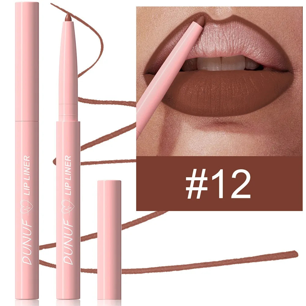 Multi Color Matte Lip Liner Crayon, Velvet Waterproof Lip Pencil for Outline & Fill Lips, Long Lasting Non Stick Lip Makeup