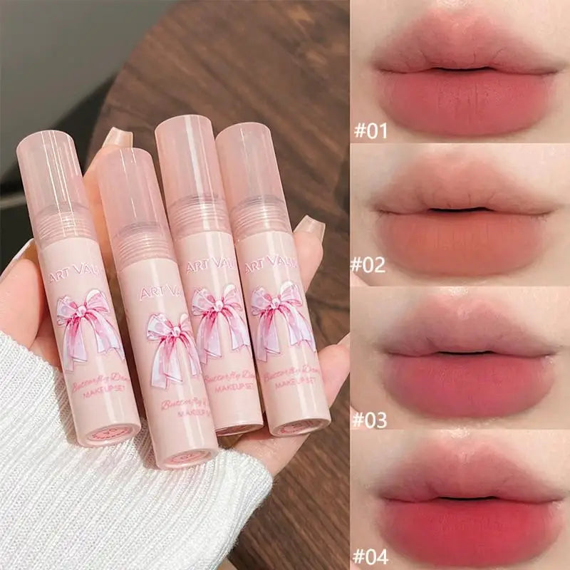 Art Value Butterfly Dance Color Box Four Lip Glaze Blush Set Necklace Lip Mud Blush Set