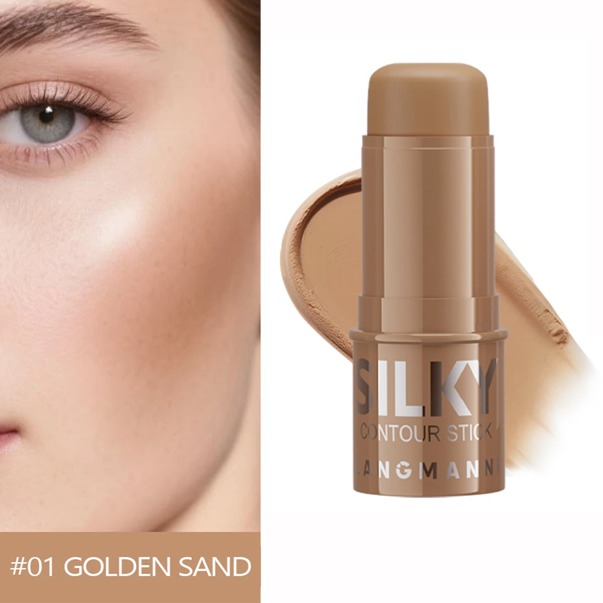 1PC Grooming Highlighter Stick, Waterproof and Durable, Smooth and Easy to Apply, Matte Texture, Natural Makeup Effect