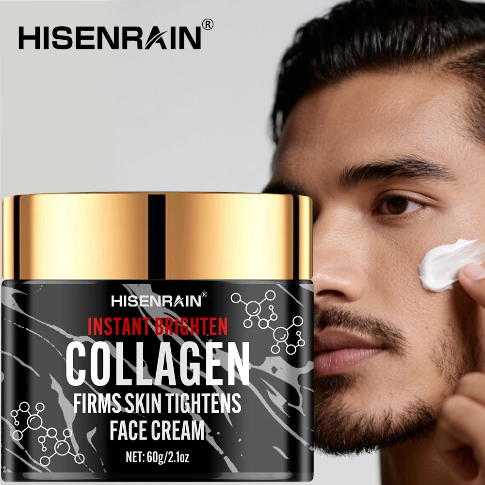 HISENRAIN Collagen & Retinol Face Cream for Men - Intense Moisture, Anti-Aging Hydration, Revitalizing Nourishing Skincare.