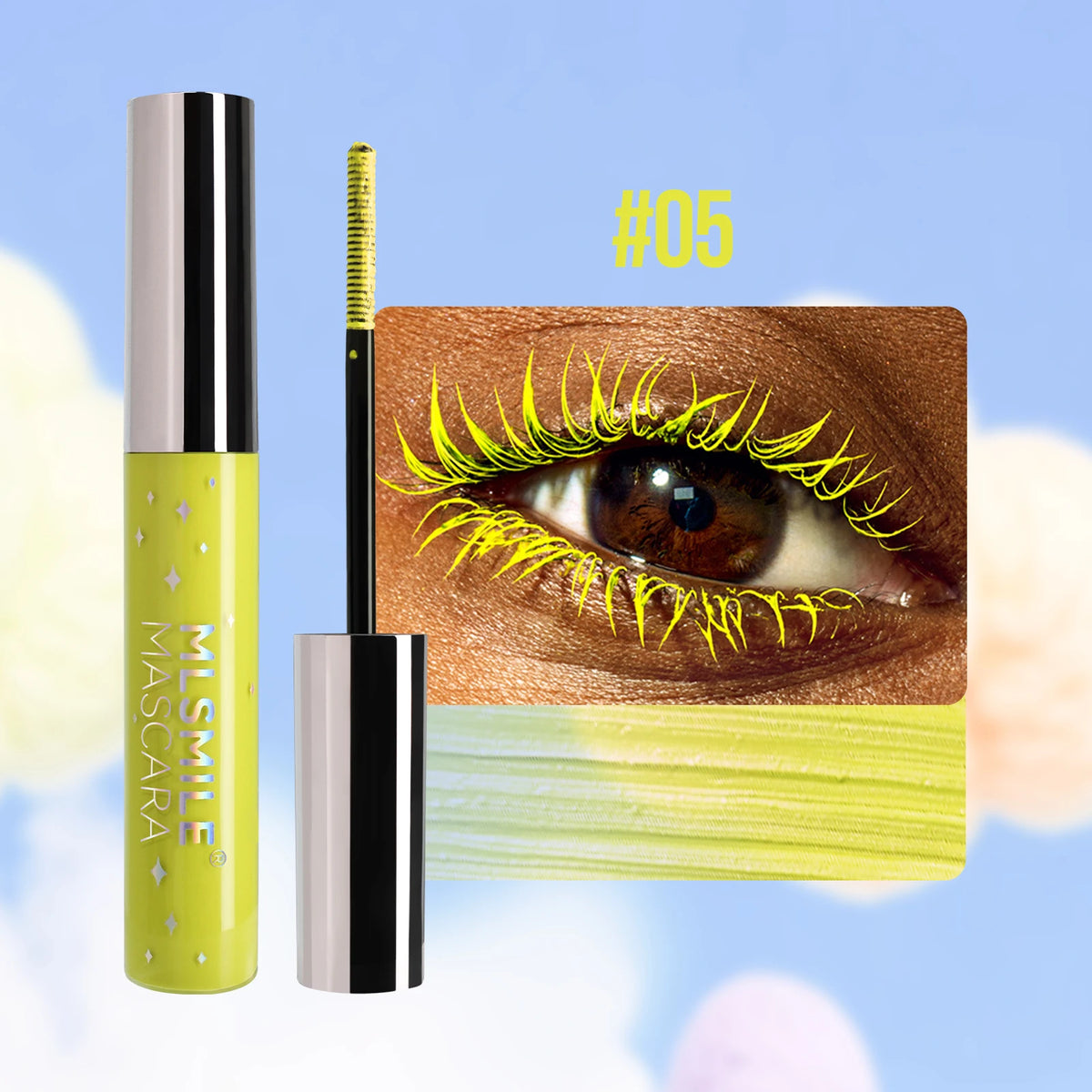 Waterproof Glitter Mascara Volumizing Curling Long Wearing Smudge Proof Fast Drying Pearlescent Lash Booster