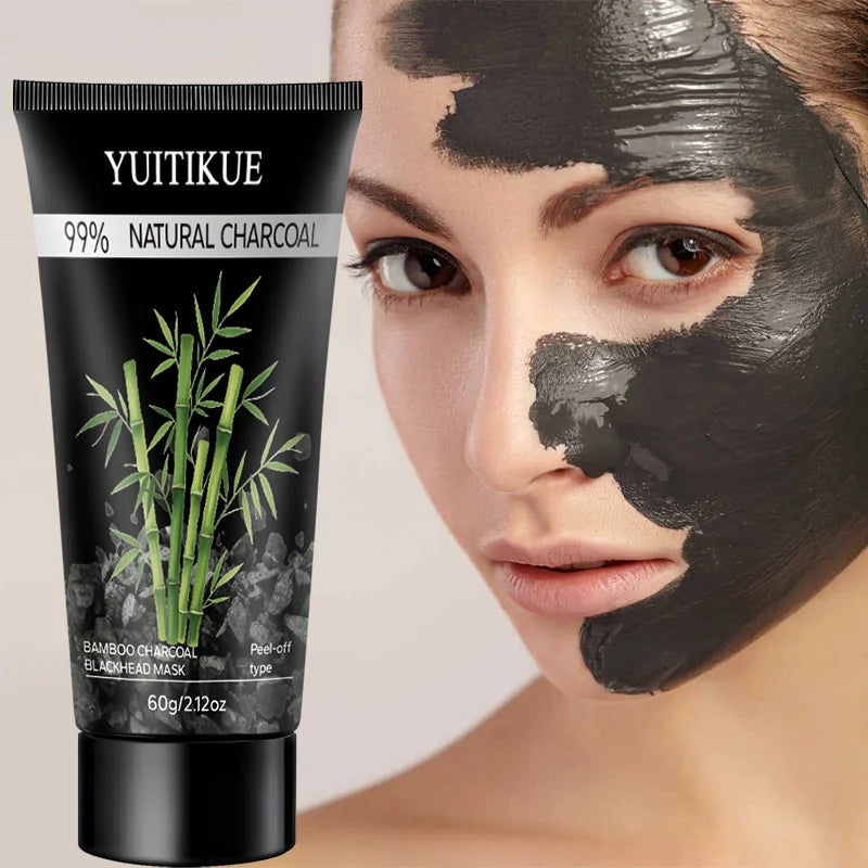 Bamboo Charcoal Blackhead Peel-Off Mask for Deep Cleansing Pore Refining Oil Control Facial Treatment